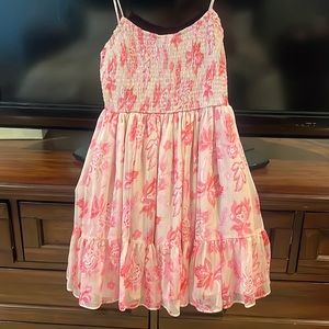 Pink baby doll mini dress